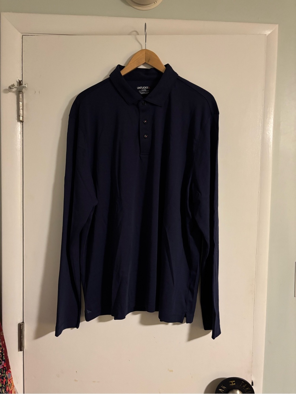 UNTUCKit Long Sleeve Polo Shirt - Navy Blue